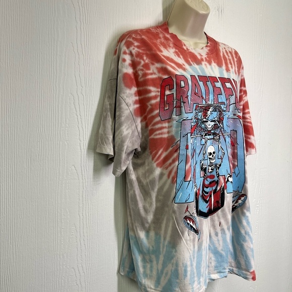 H&M - Grateful Dead Tie Dye Skeleton Basketball Graphic Oversized T Shirt XXS - Picture 7 of 10